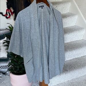 Eileen Fisher Light Gray Wool Women's Poncho
